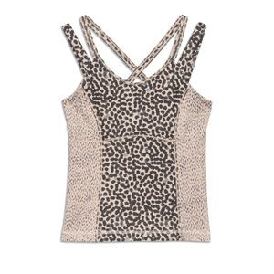 Lululemon Happy Strappy Tank Top in Ace Spot Black/Dottie Dash Black, Size 4